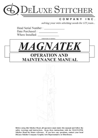 Magnatek manual cover