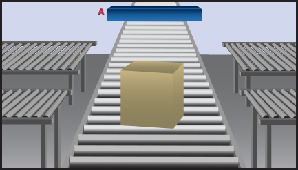 Conveyor line moving plastic totes through a manufacturing cell