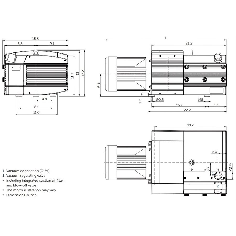 Becker KVT 3.100 Vacuum Pump Oilless Rotary Vane Pump
