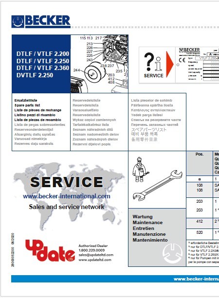 Becker VTLF 2.250 Spare Parts PDF