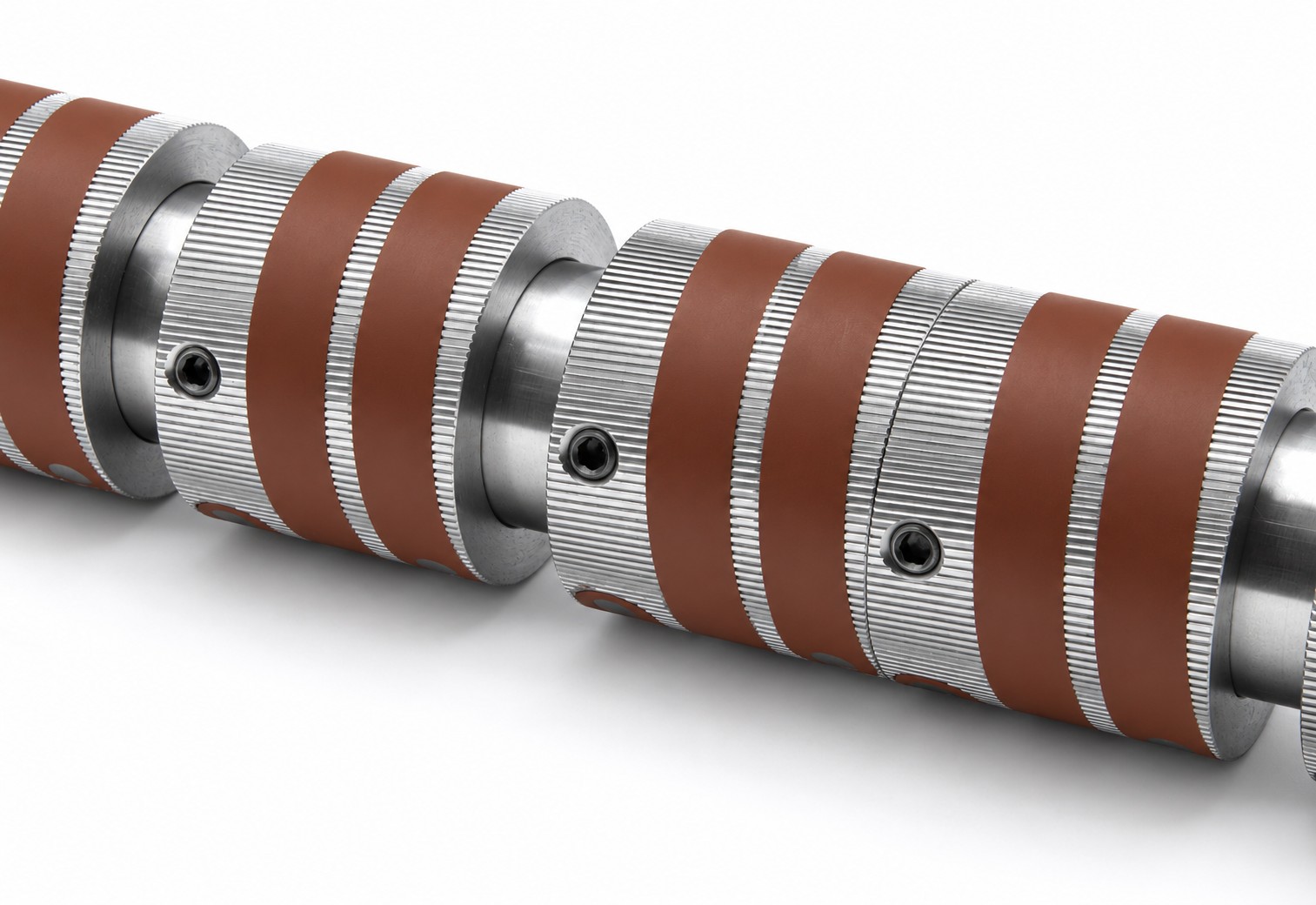 MBO segmented glue roller with adjustable glue collars for folding machine gluing applications