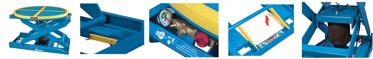 EZ-Loader pallet positioner lifting a loaded pallet