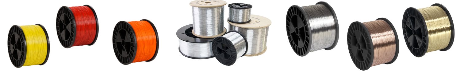 Close-up of stitching wire spooled for bindery use