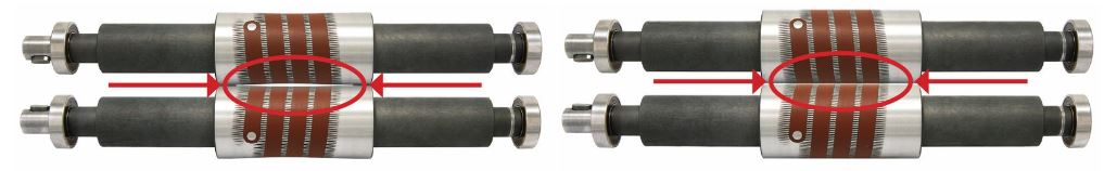 Before and after images of MBO roller regrind